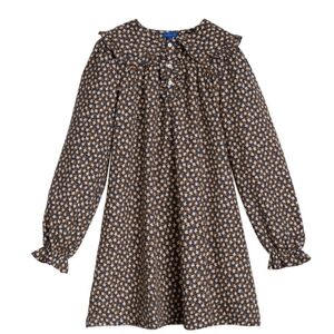 Adorable Kids Floral Dress - Brown and White